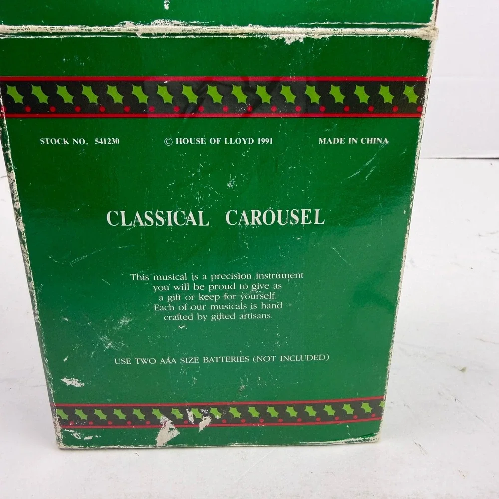 Vintage House of Lloyd Classical Carousel Musical Ornament 1991 541230 Boxed